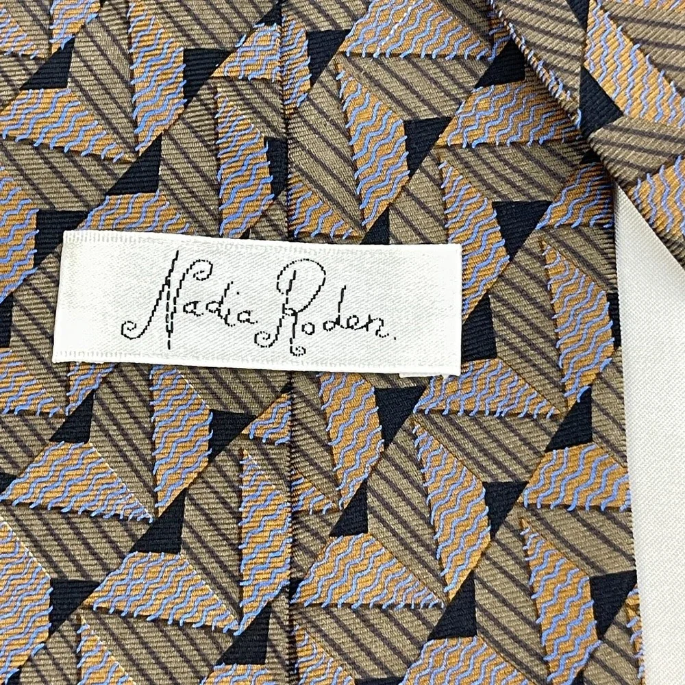Nadia Roden NeckTie Abstract Designer‎ Neck Tie Hand Made 3 1/2